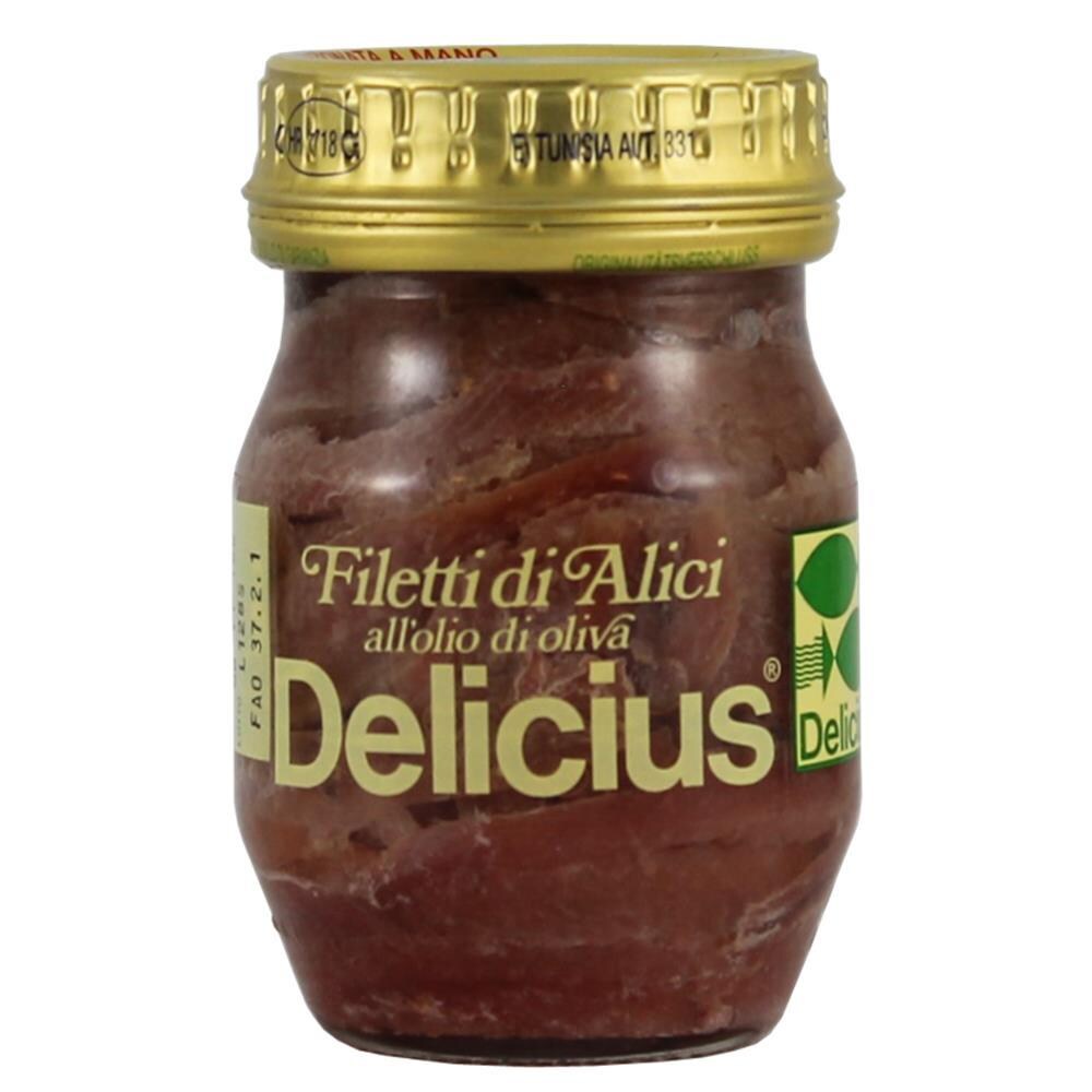 Delicius Filetti di Alici all'Olio Oliva Sardellen 51g bei