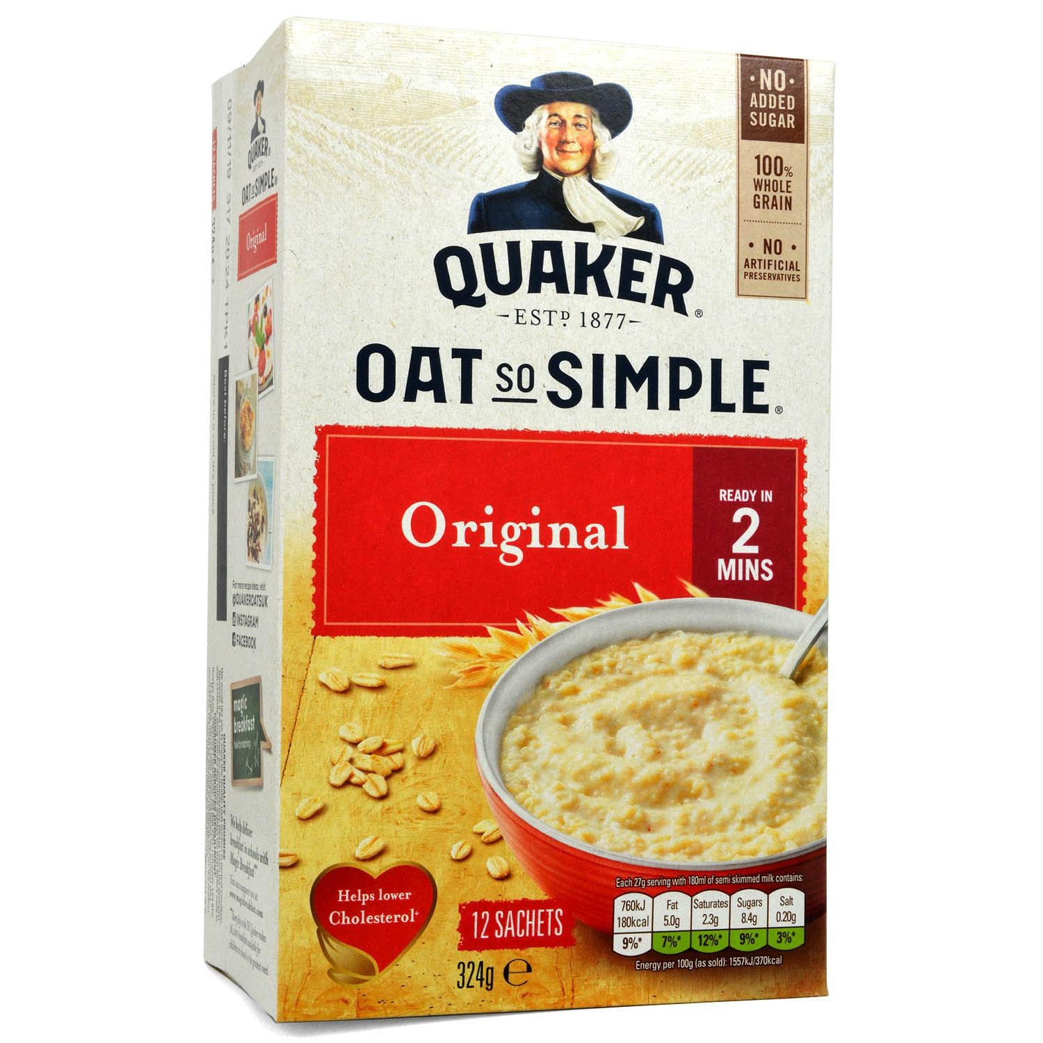 Quaker Oats So Simple Original Porridge 12 Pack Instant Haferflocken Bei Rewe Online Bestellen