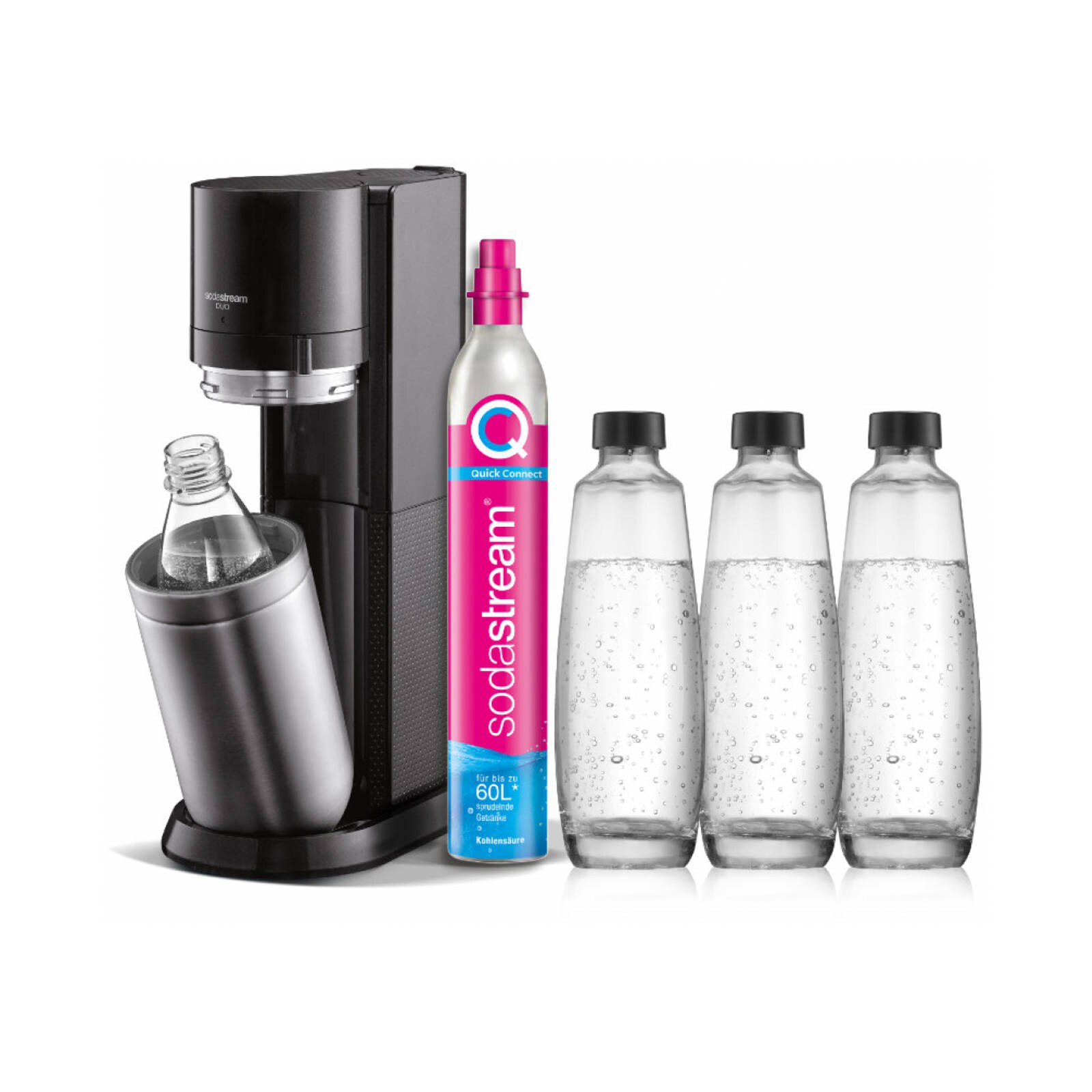 SodaStream Duo Titan Wassersprudler inkl. 3 Glasflaschen